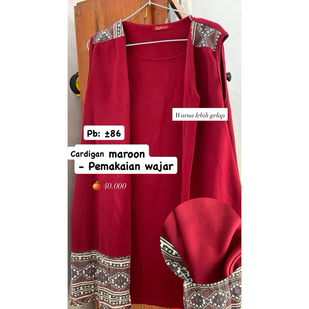 cardigan merah