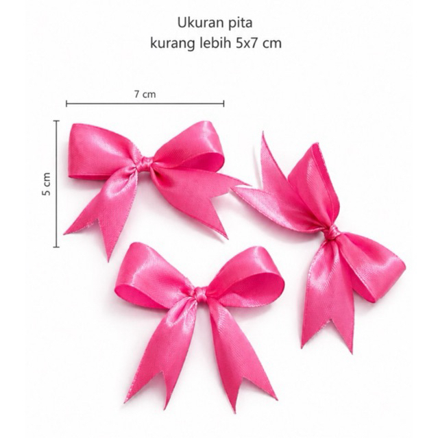Pita satin jadi 5 x 7 cm | Hampers pita gift | Pita kado kecil