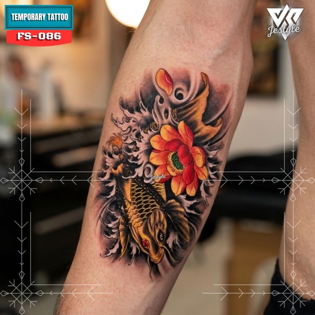 [FS-086] Tato Temporer Temporary Tattoo ikan koi Pria dan Wanita