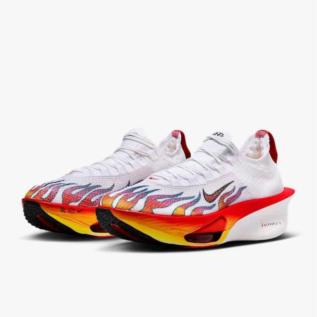 Sepatu Running Zoom Alphafly 3 White Black/University Red/Habanero Red