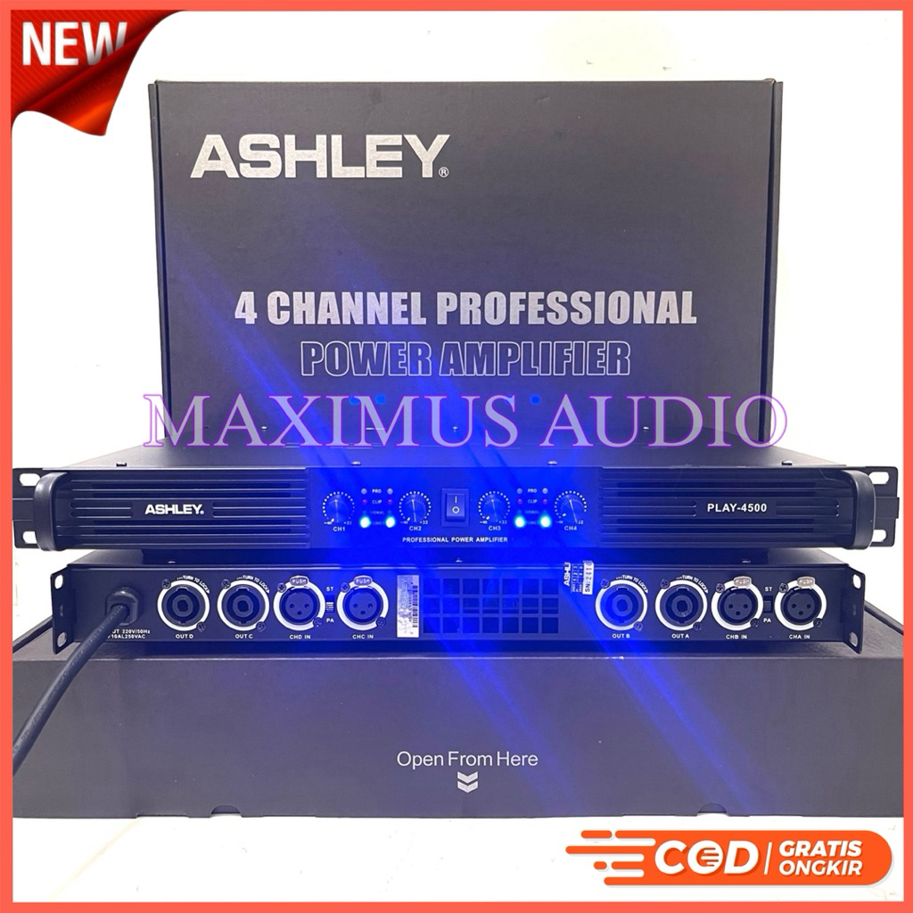 Promo POWER AMPLIFIER ASHLEY PLAY 4500 / PLAY4500 OIRIGINAL CLASS D ORIGIN