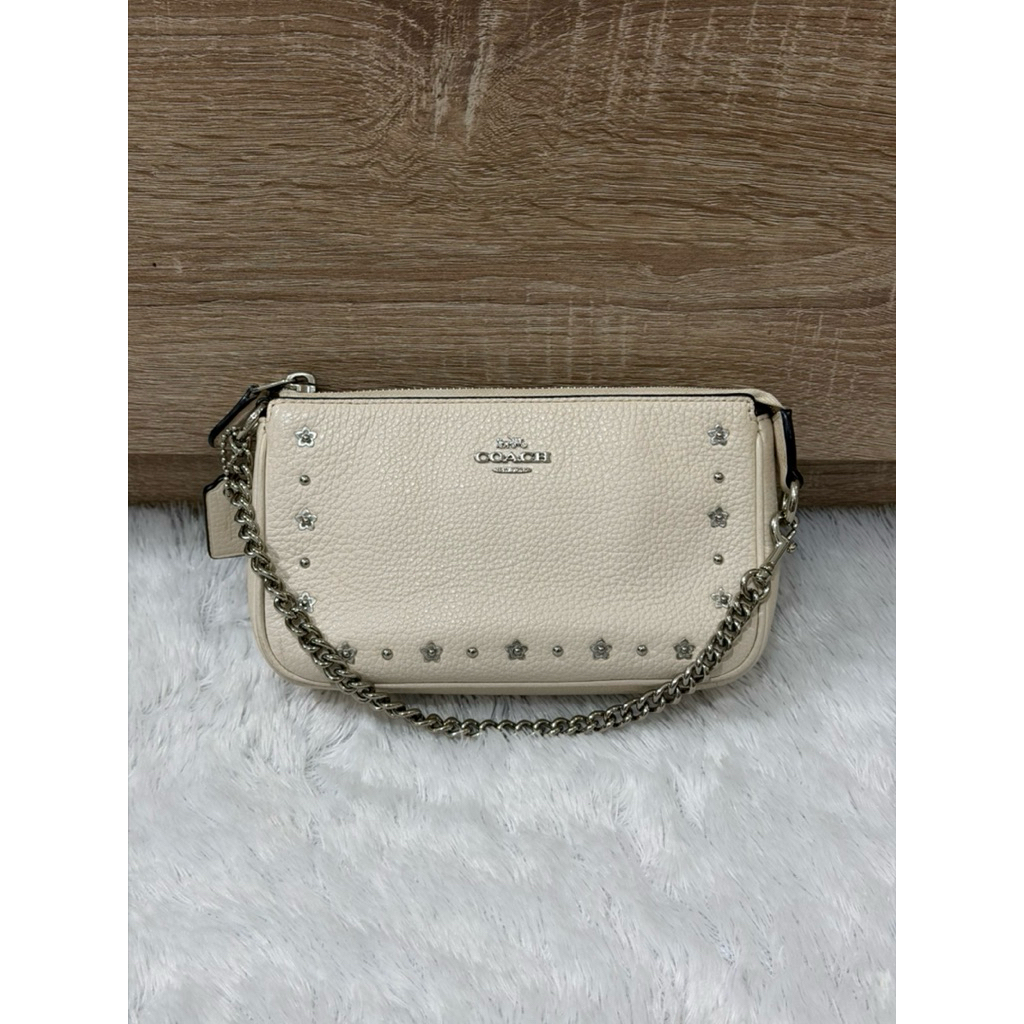 PRELOVED Coach 100% Authentic Nolita Wristlet 19 With Crystal Rivets