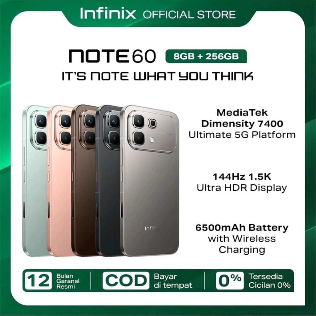 Infinix Note 60 5G Ram8+8/256Gb Original & Bergaransi Resmi Infinix