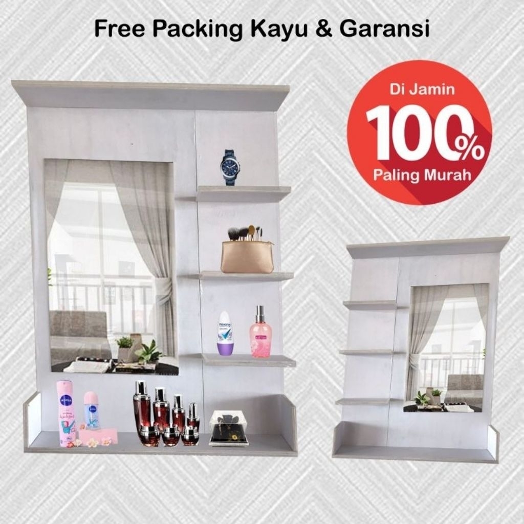 RAK MAKEUP MINIMALIS/GANTUNG / MEJA RIAS GANTUNG / RAK RIAS / MEJA RIAS DINDING / KACA RIAS DINDING 