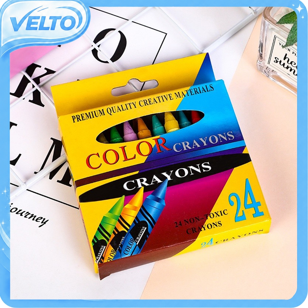 GROSIR Pensil Crayon 24 Warna Set Anak Art Set 24pcs Crayon Pensil Warna Gambar Untuk Sekolah Mengga
