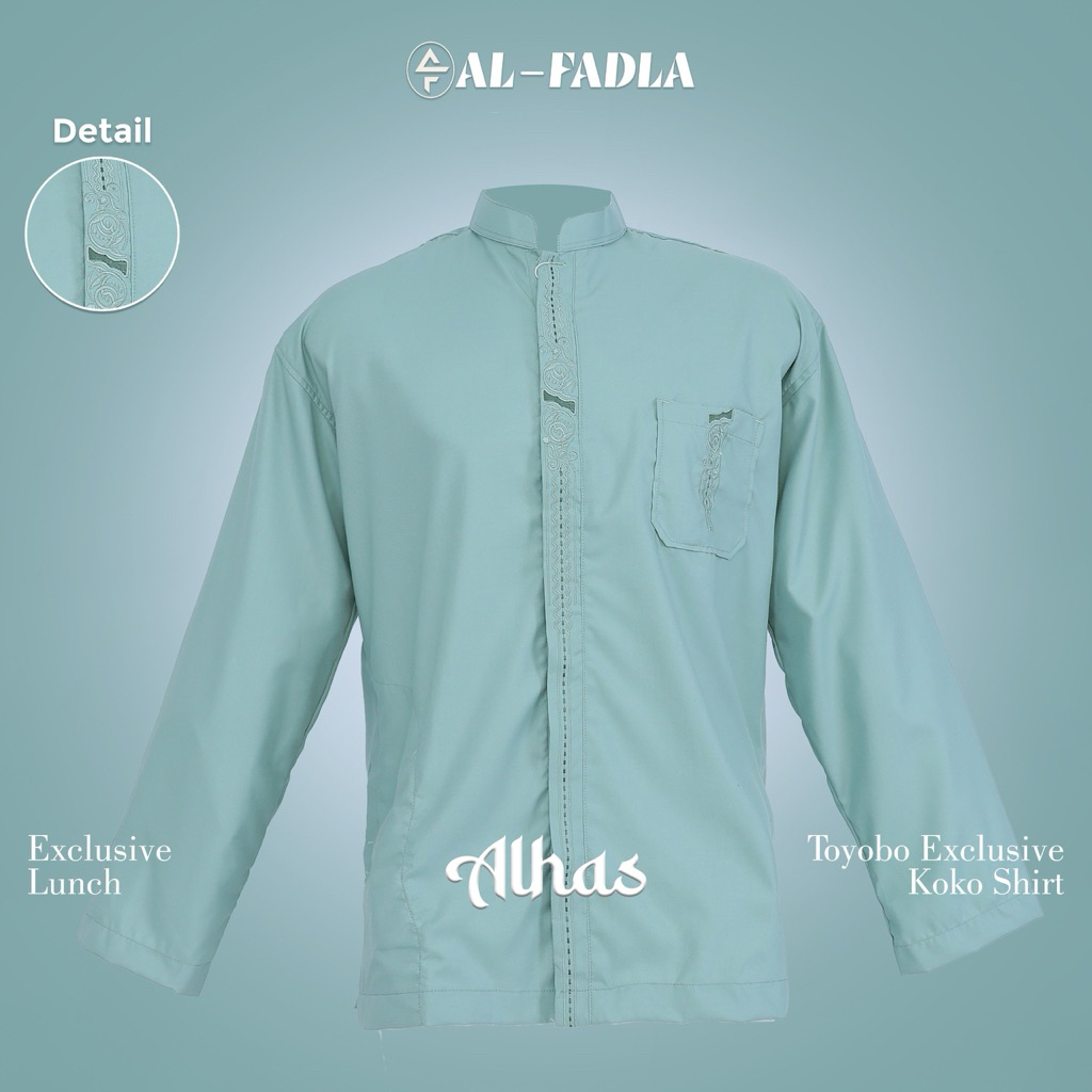 AL FADLA - Alhas Kemeja Koko Pria Lengan Panjang Mid Motif