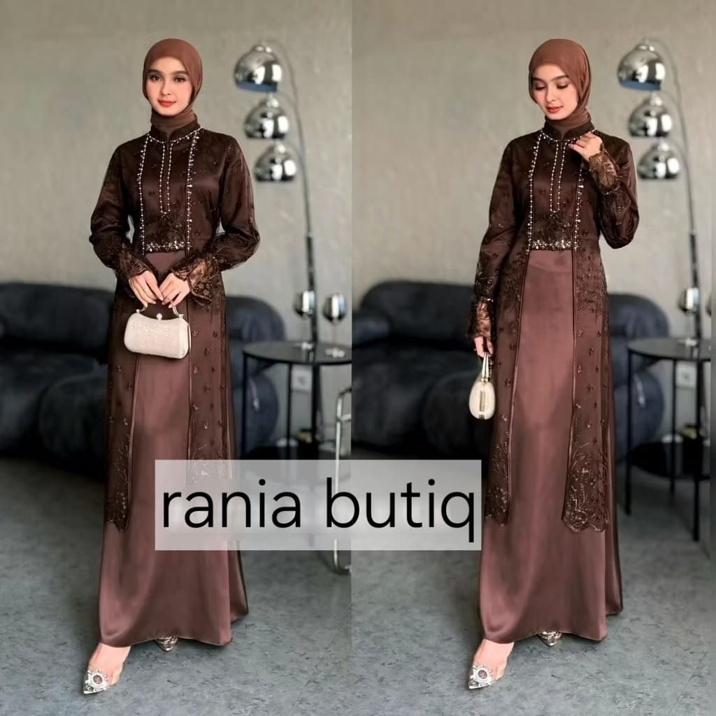 set gamis diandra luxury inner outer gamis elegan payet mutiara. tile borkat