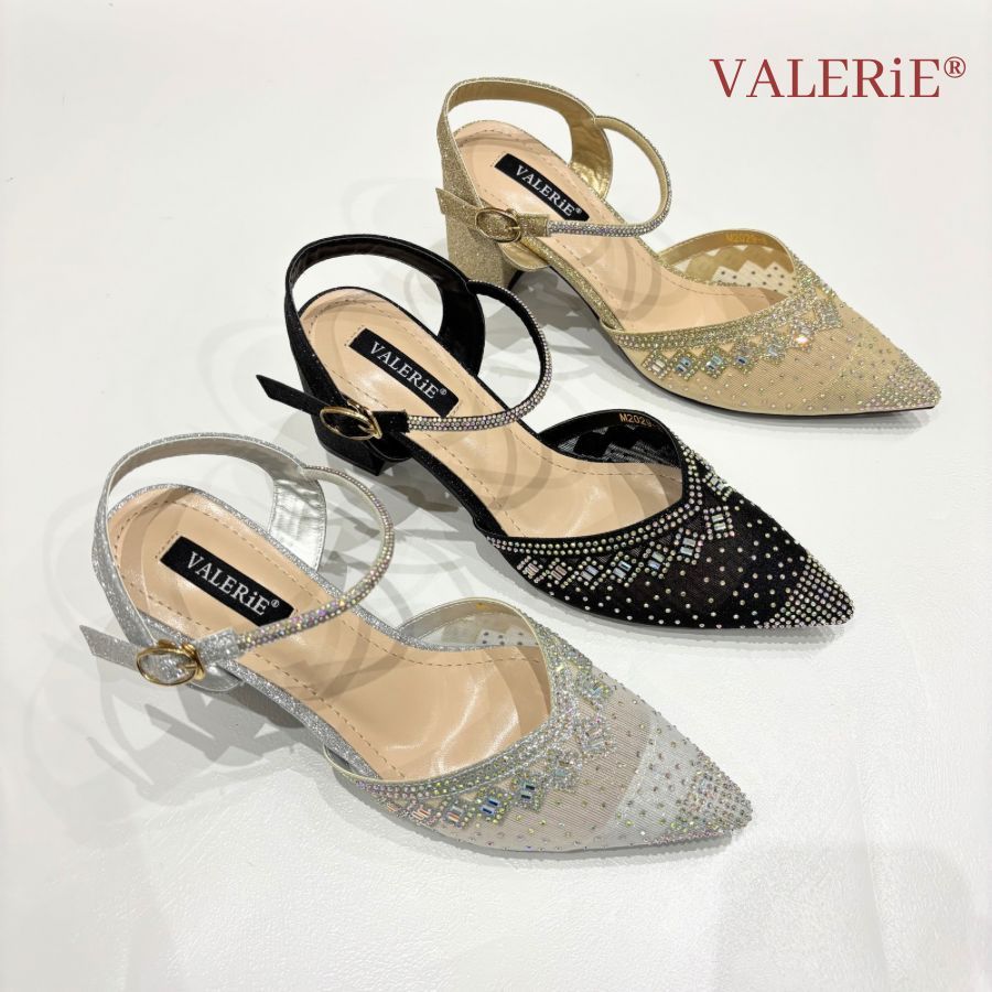 VALERIE Sepatu Tumit Tahu 5cm m2029-8 Glitter 36-40