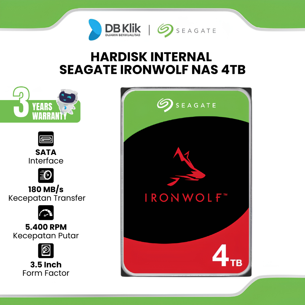 Hardisk Internal Seagate IronWolf NAS 4TB SATA