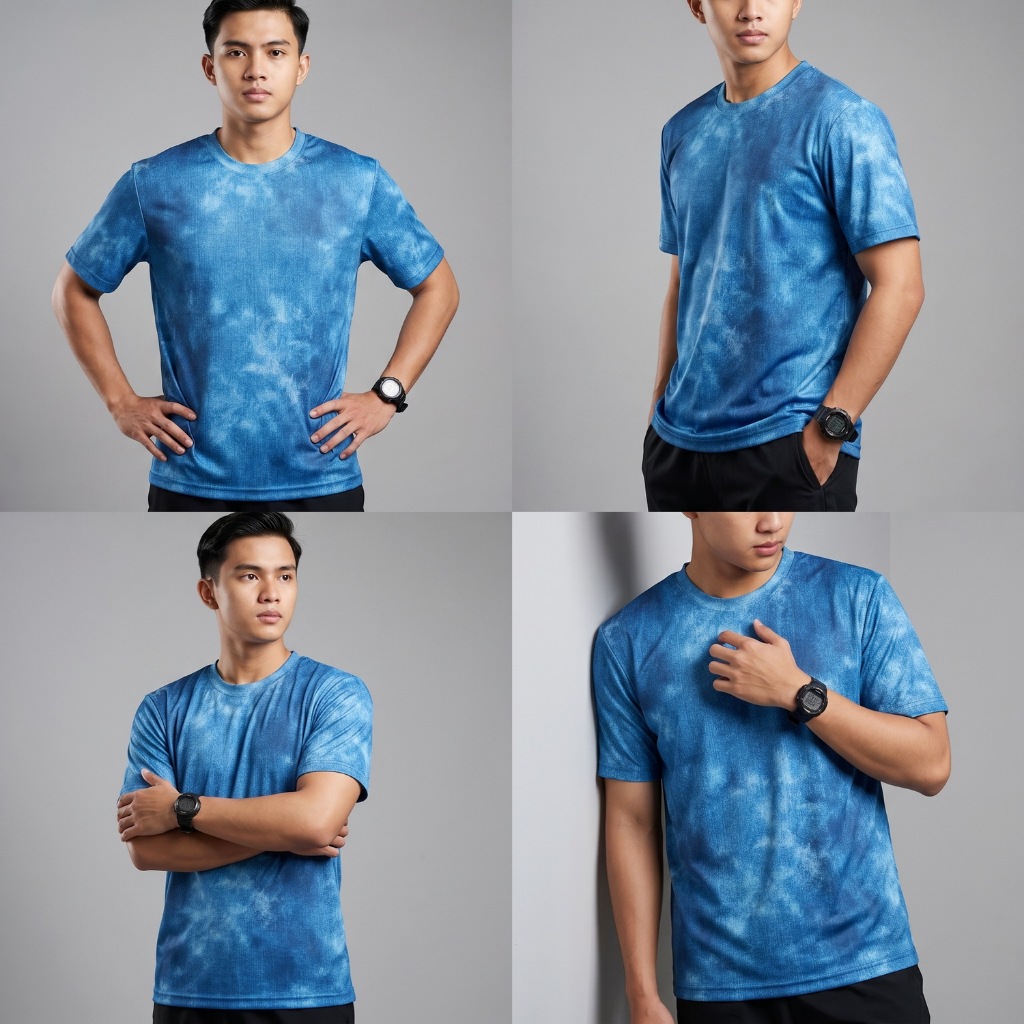Kaos Jersey Pria ICE ASSIST Motif Serat Keren Size 2XL