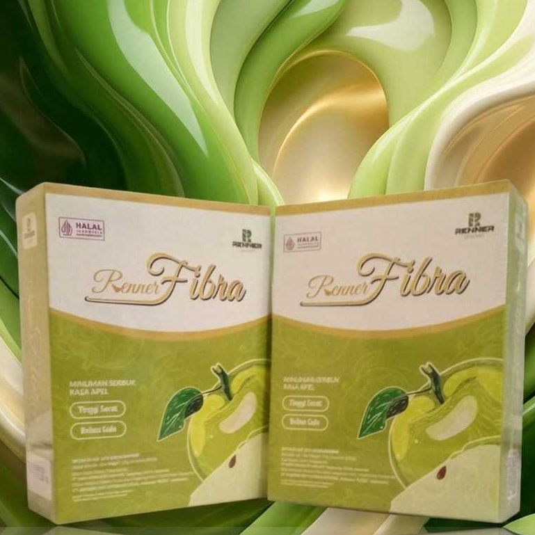 Fibra Renner Kemasan Terbaru Original 1 Box Isi 5 Sachet - Minuman Serbuk Rasa Apel