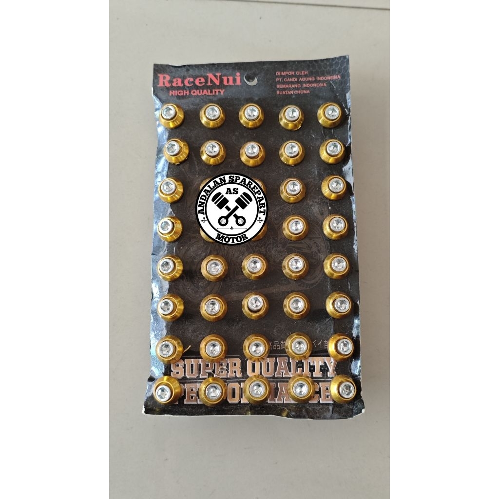 Baut Posh Tebal Racenui M6 Baut Variasi Body Motor CNC Universal Vario Beat Scoopy Aerox Nmax
