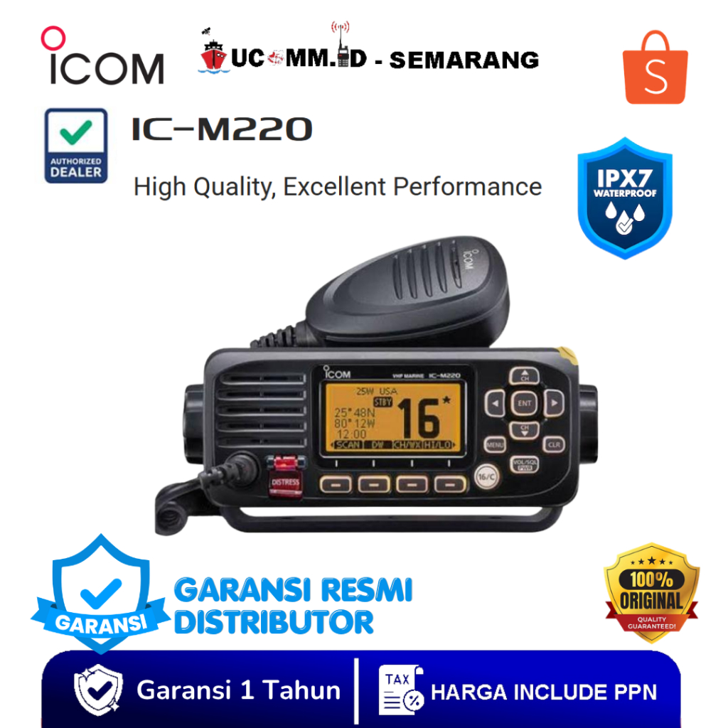 ICOM Ic M220 M 220 Vhf Radio Rig Marine Icom M-220 m220 Original Garansi