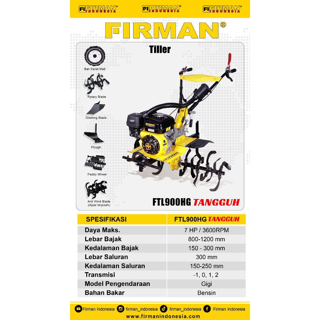 Traktor Mini Firman Tangguh FTL900HG