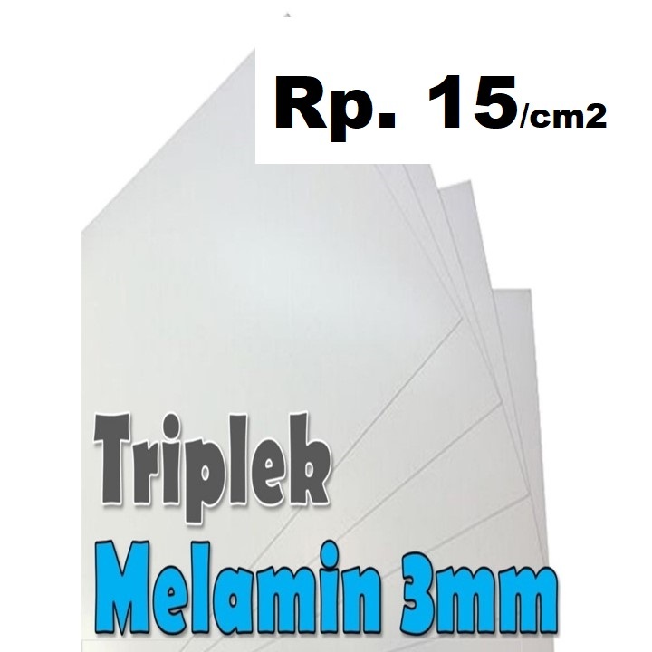 TRIPLEK MELAMIN 3mm Custom Harga Rp15/cm (BACA Cara Ordernya Dideskripsi) Triplek Putih 3 mm