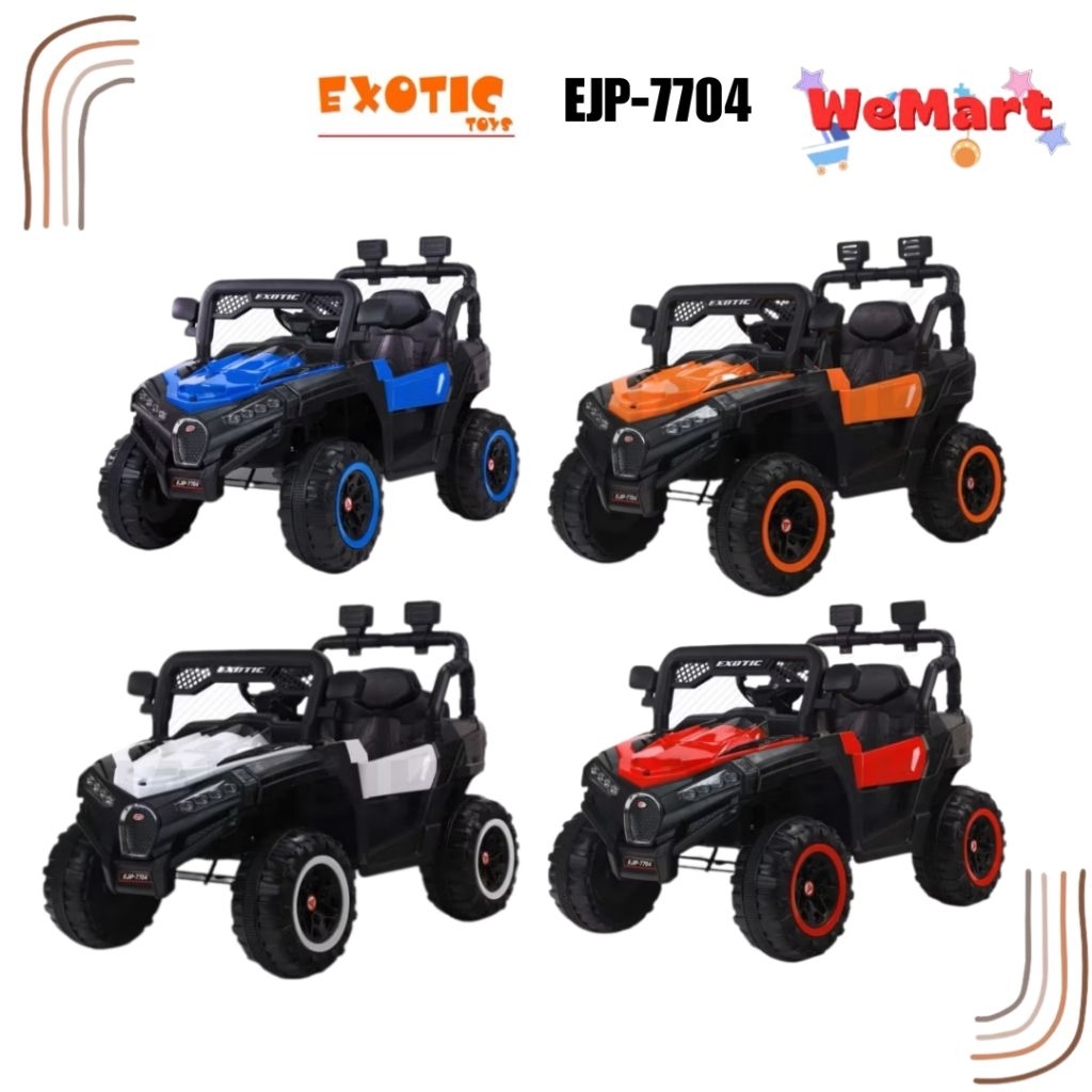 EJP-7704 EJP-7704+ EXOTIC KIDS RECHARGEBLE CAR // Mainan Mobil Aki Anak Model Jeep Dilengkapi Musik 