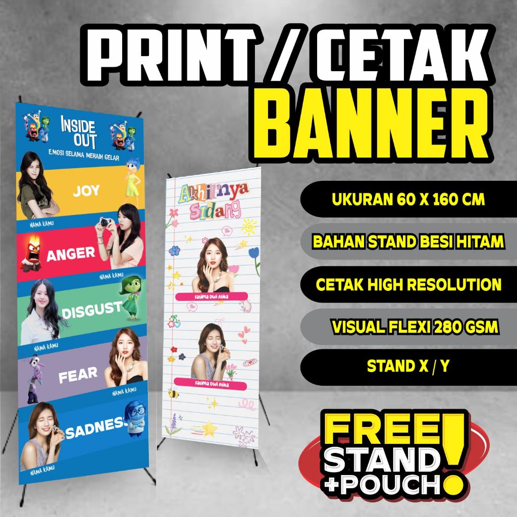 CETAK BANNER + STANDING / BANNER WISUDA / BANNER SIDANG / CETAK Y BANNER