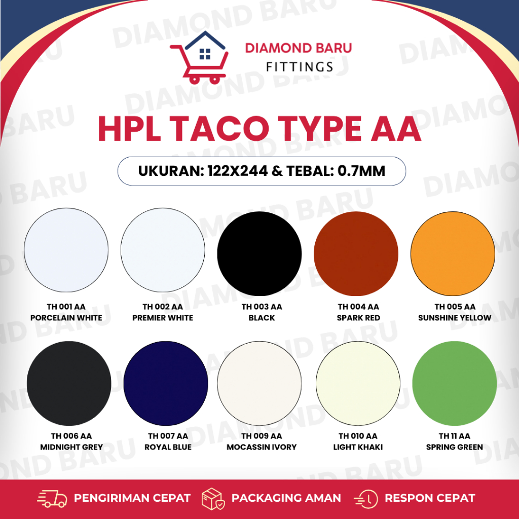 TACO Laminates Tipe AA HPL lapisan Furniture Solid Color 122x244