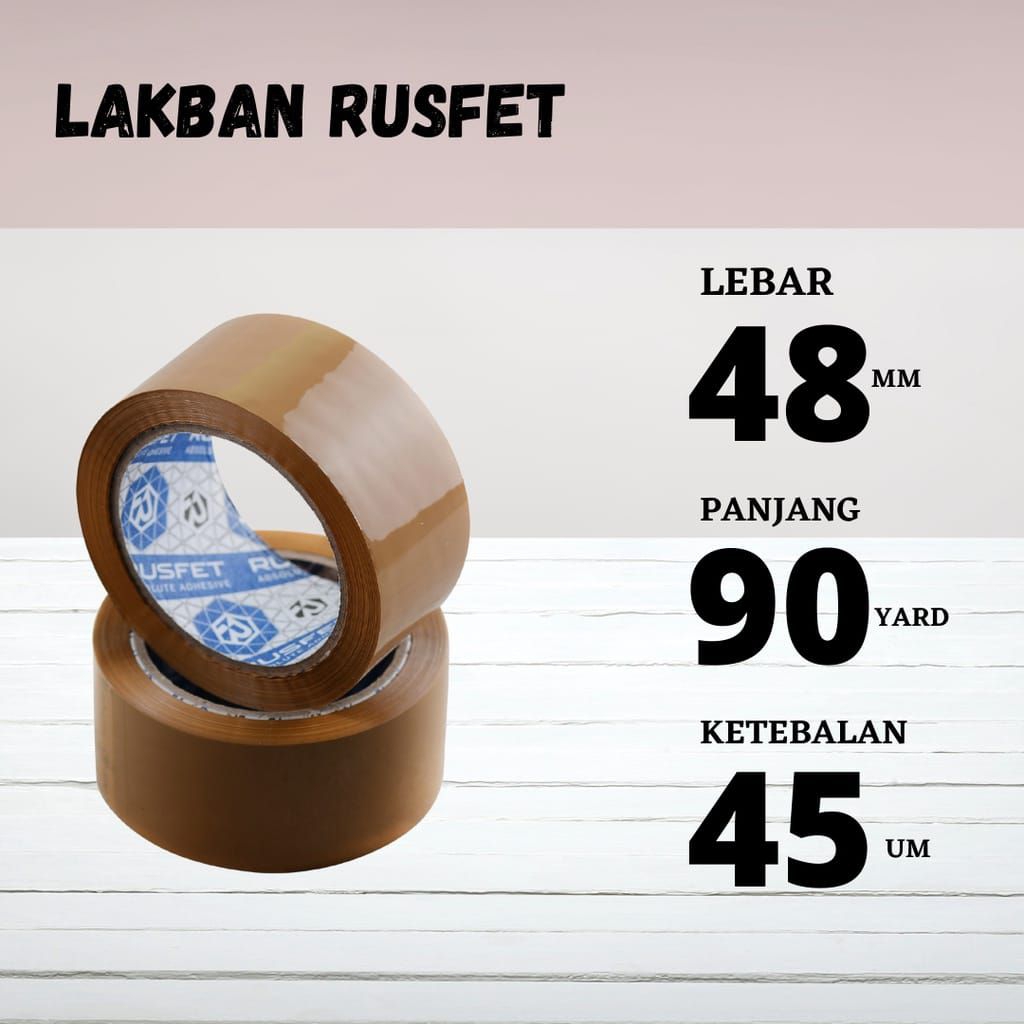 LAKBAN RUSFET COKELAT 48MM 90YARD 45micron