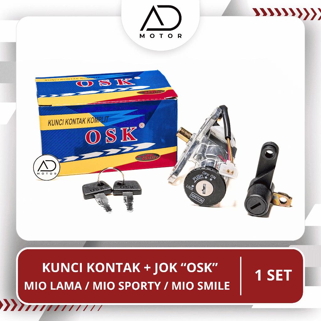 Kunci Kontak Set Mio Lama Sporty Smile OSK | Kontak Assy Komplit Plus Kunci Jok Sadel Mio | Key Set