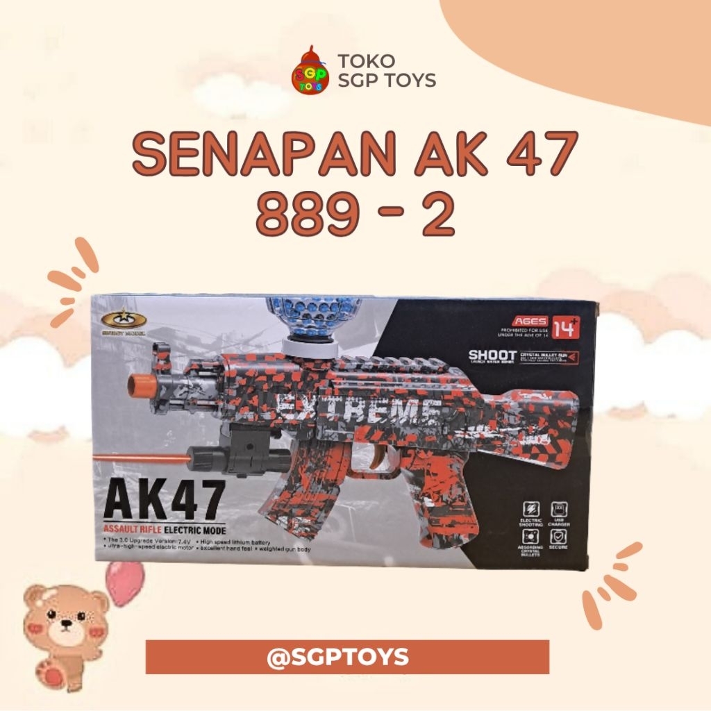 MAINAN SENAPAN AK 47 (889-2) || TEMBAK-TEMBAKAN JELI VIRAL