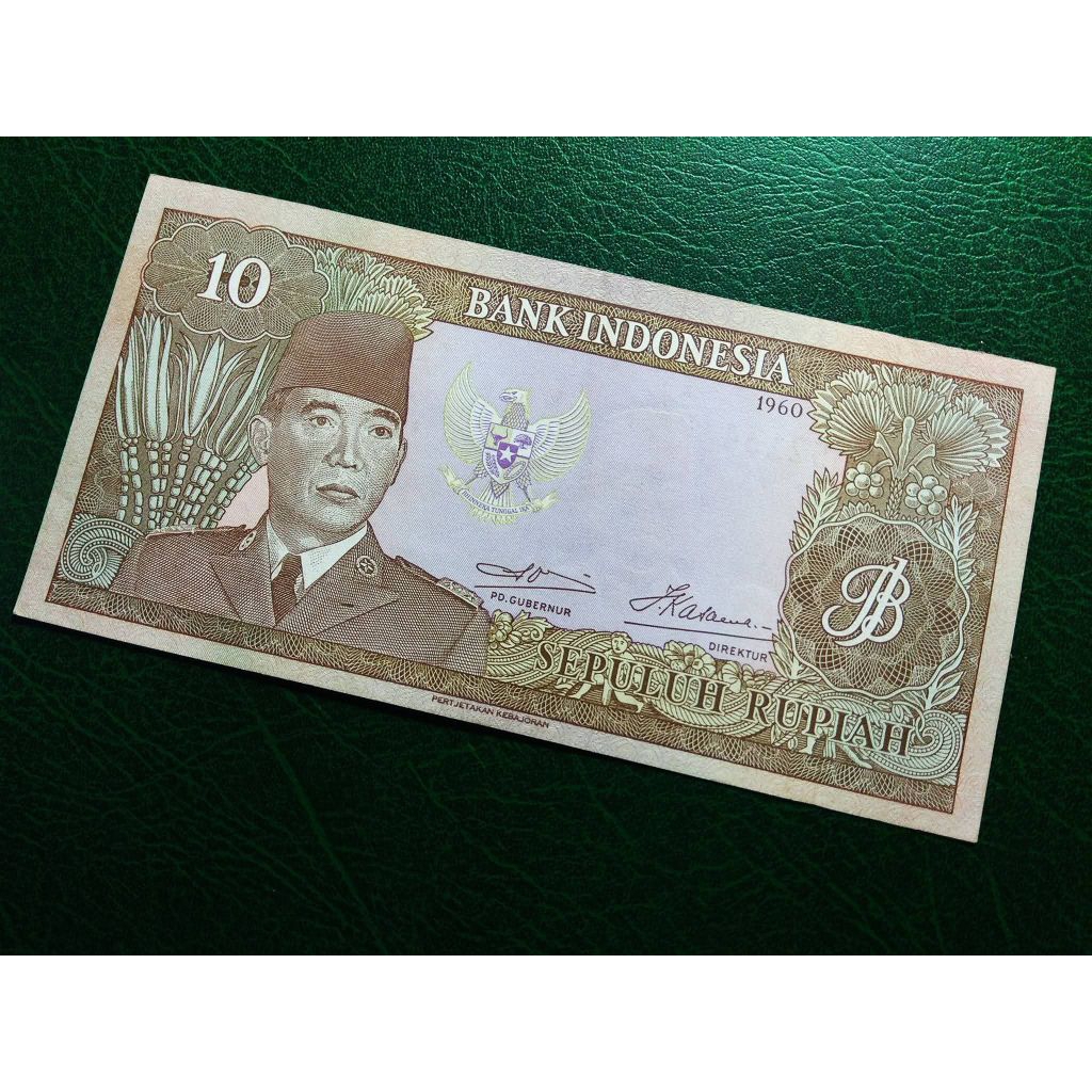 10 Rupiah Soekarno 1960 Gress