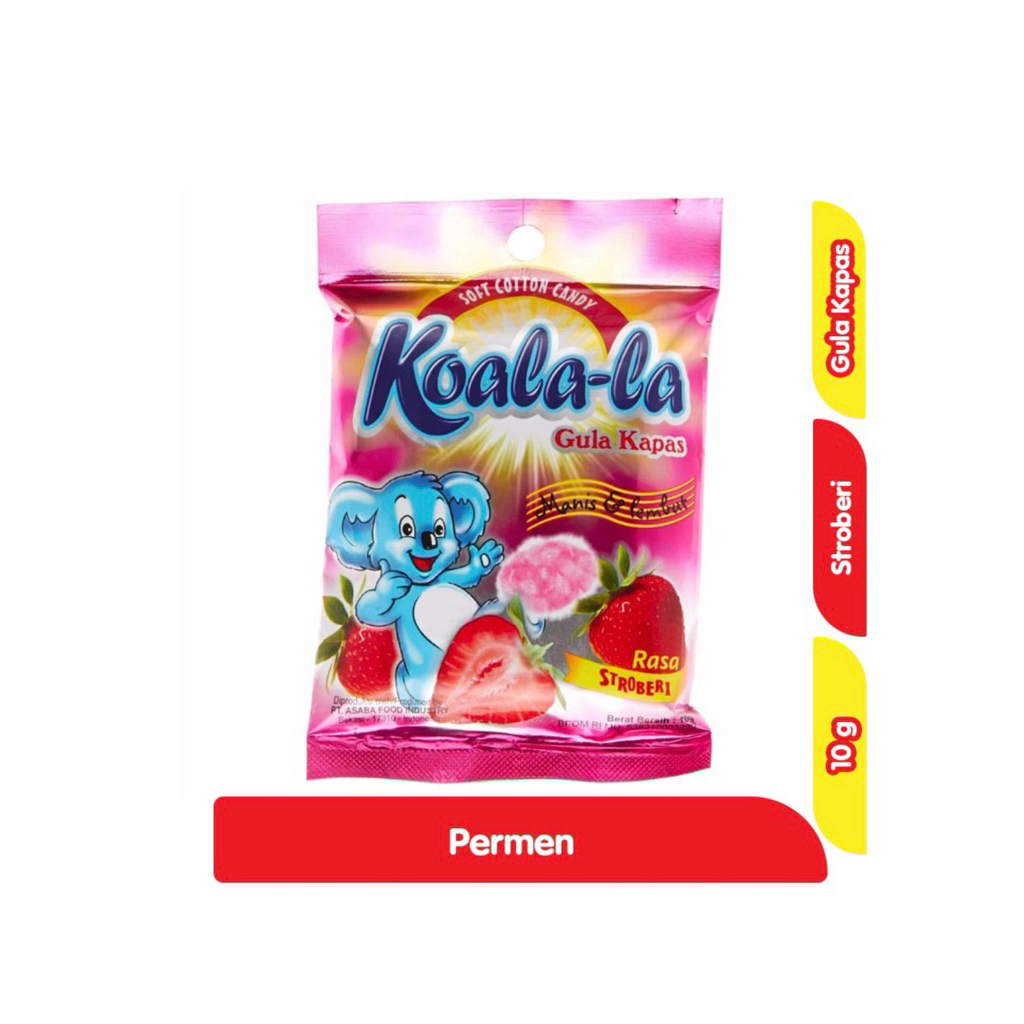 KOALA-LA Permen Gula Kapas Stroberi 10 g