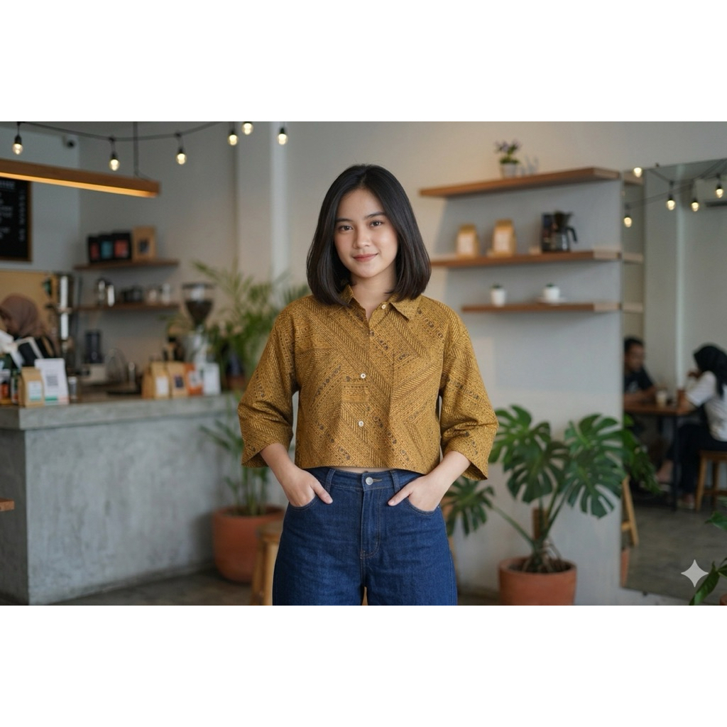 Batik Krop Top bahan Paris