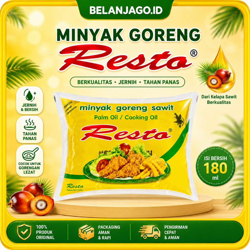 Minyak Goreng Resto 180ml Pouch Bantal - Ecer & Grosir 1 Dus Murah