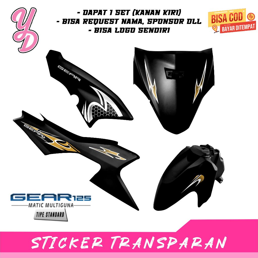 Stiker Transparan Gear 125 Anti Luntur Keren Striping Gear 125 Desain Semi Tribal