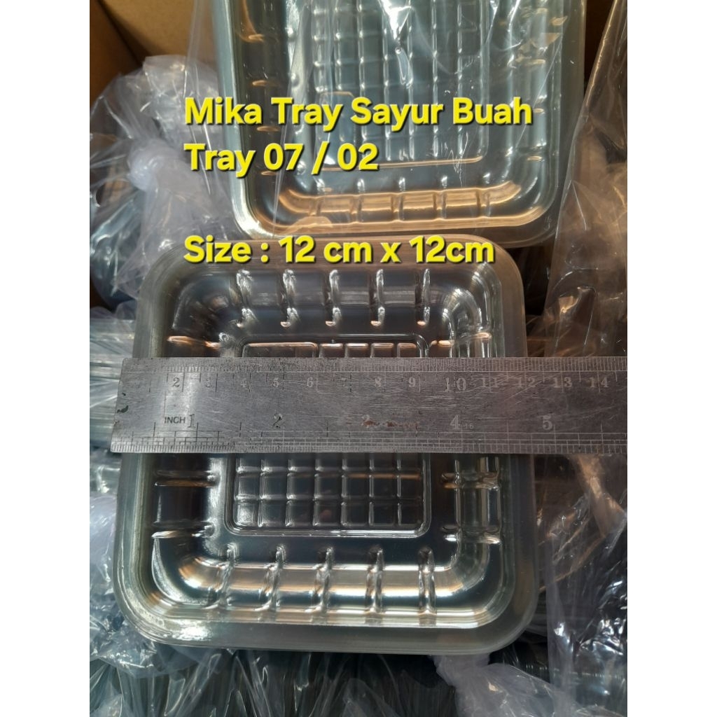 [50 Pcs] Mika Tray Plastik Sayur Tray07 TR-7 UK. 12cm X 12cm
