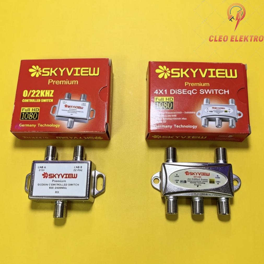 SPLITER ANTENA TV BESI 2 / 4 WAY SKYVIEW DISEQC PEMBAGI ANTEN SPLITTER KONEKTOR CABANG KUALITAS BAIK