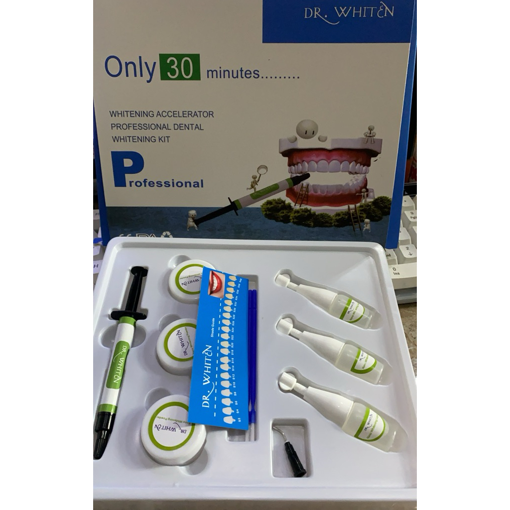 bleaching gigi dental/dr Whiten Bahan Pemutih Gigi/ Bahan Bleaching disertai Gum Barrier