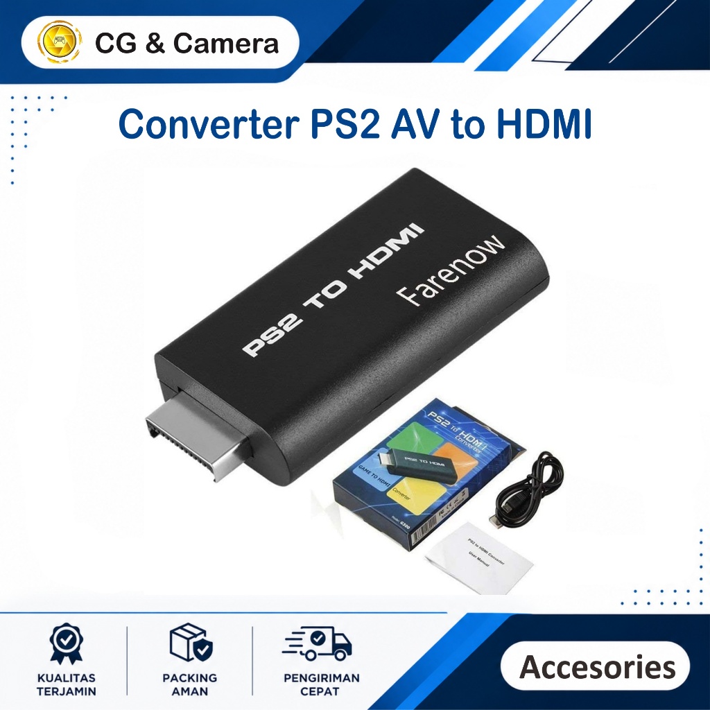 PS2 AV To HDMI Adaptor Converter HDMI PS2 Resolusi HD 720 1080P