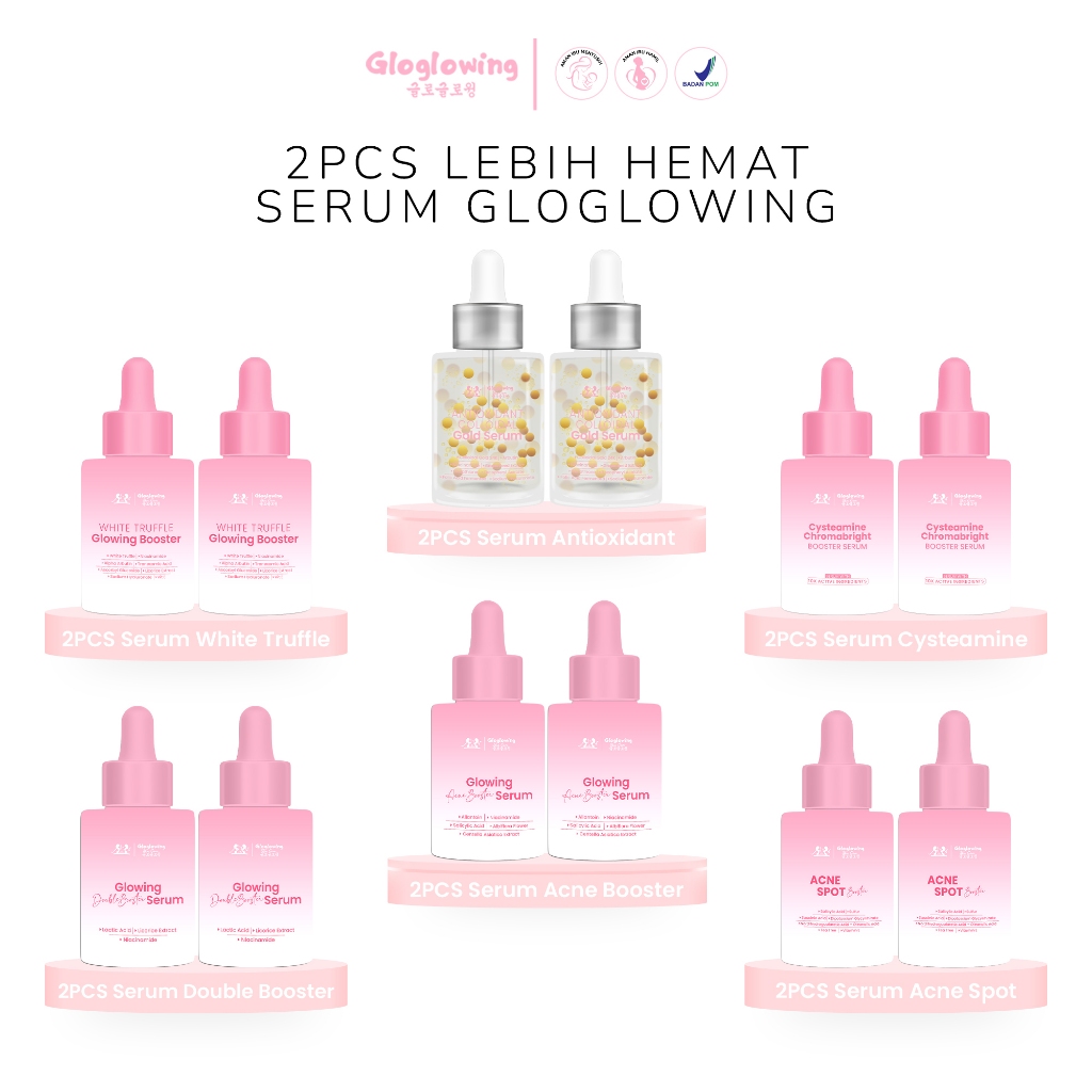 [2PCS LEBIH HEMAT] Serum Gloglowing Skincare - Serum White Truffle, Serum Antioxidant, Serum Cysteam