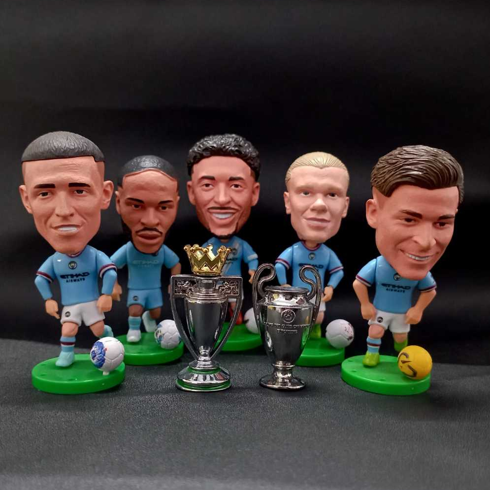 Minifigure Karakter Pemain Bola Man.City Action Figure Soccerwe Sepak Bola Aksesories Pajangan Haala