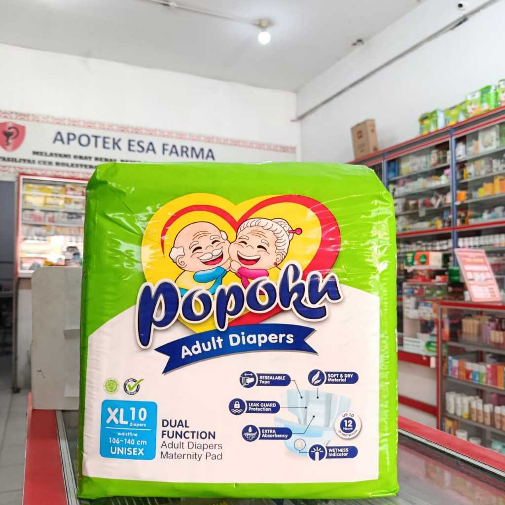 Popoku Popok Dewasa Perekat XL, L, M Isi 10 Pcs