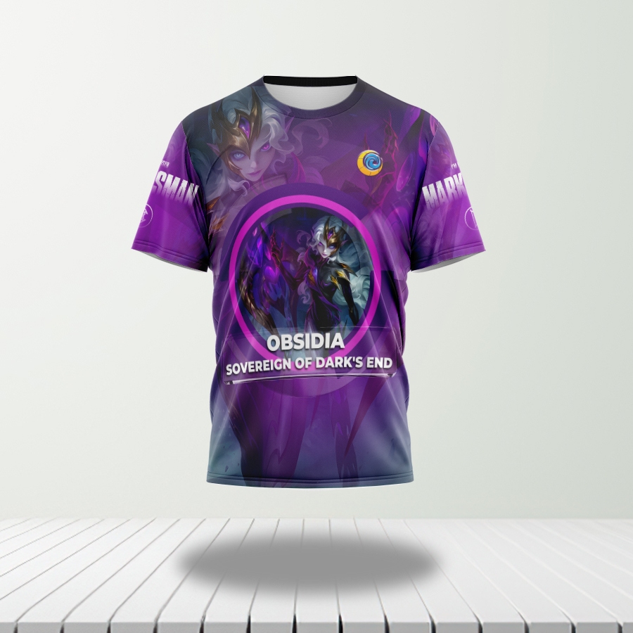 Baju Kaos Tshirt Dewasa Pria Wanita Karakter Game Hero ML OBSIDIA Full Printing Free Custom