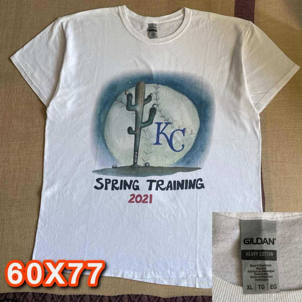 Kaos KC Royals Spring Training 2021 Putih - Vintage Look - Gildan Heavy Cotton second original