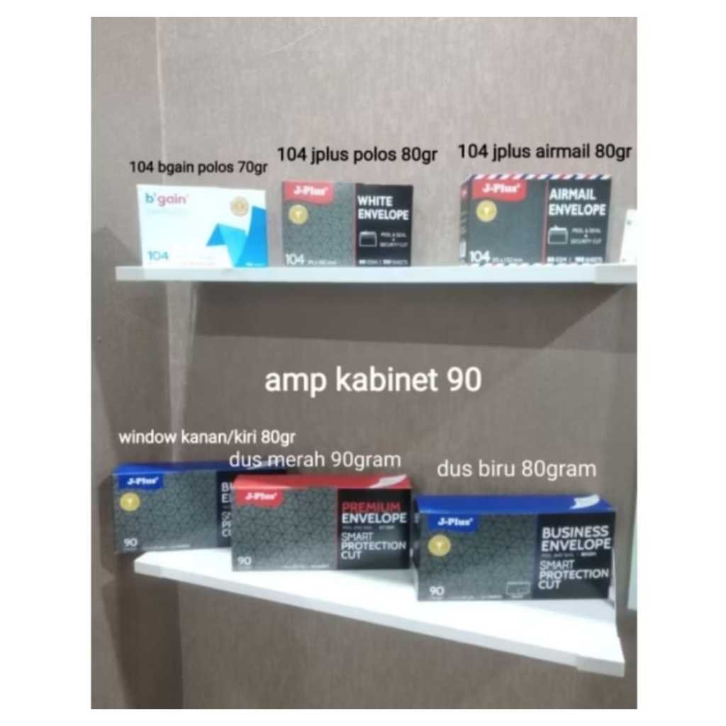 1PAK (100pcs) AMPLOP PUTIH 104/90 BGAIN,J-PLUS