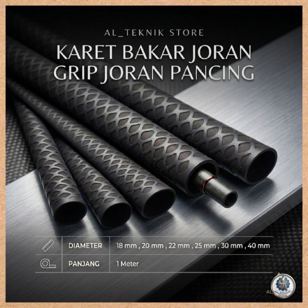 GRIP KARET BAKAR JORAN MOTIF SISIK WARNA HITAM