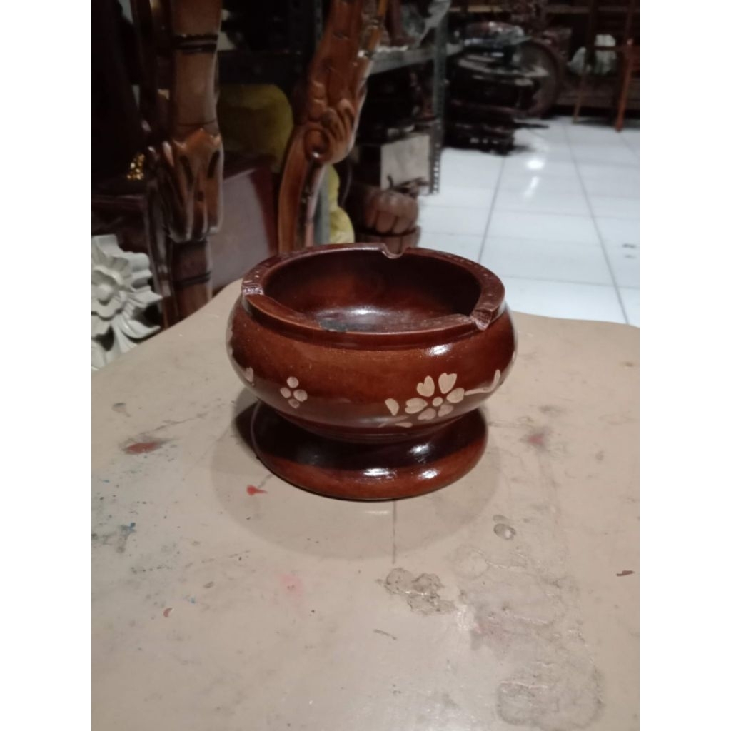 asbak ukir kayu jati