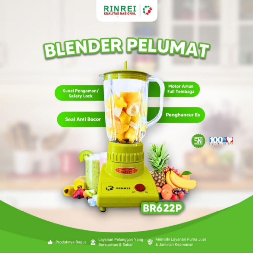 BATAM - RINREI BR622P BR 622 P blender 2 in 1 plastik 1 liter