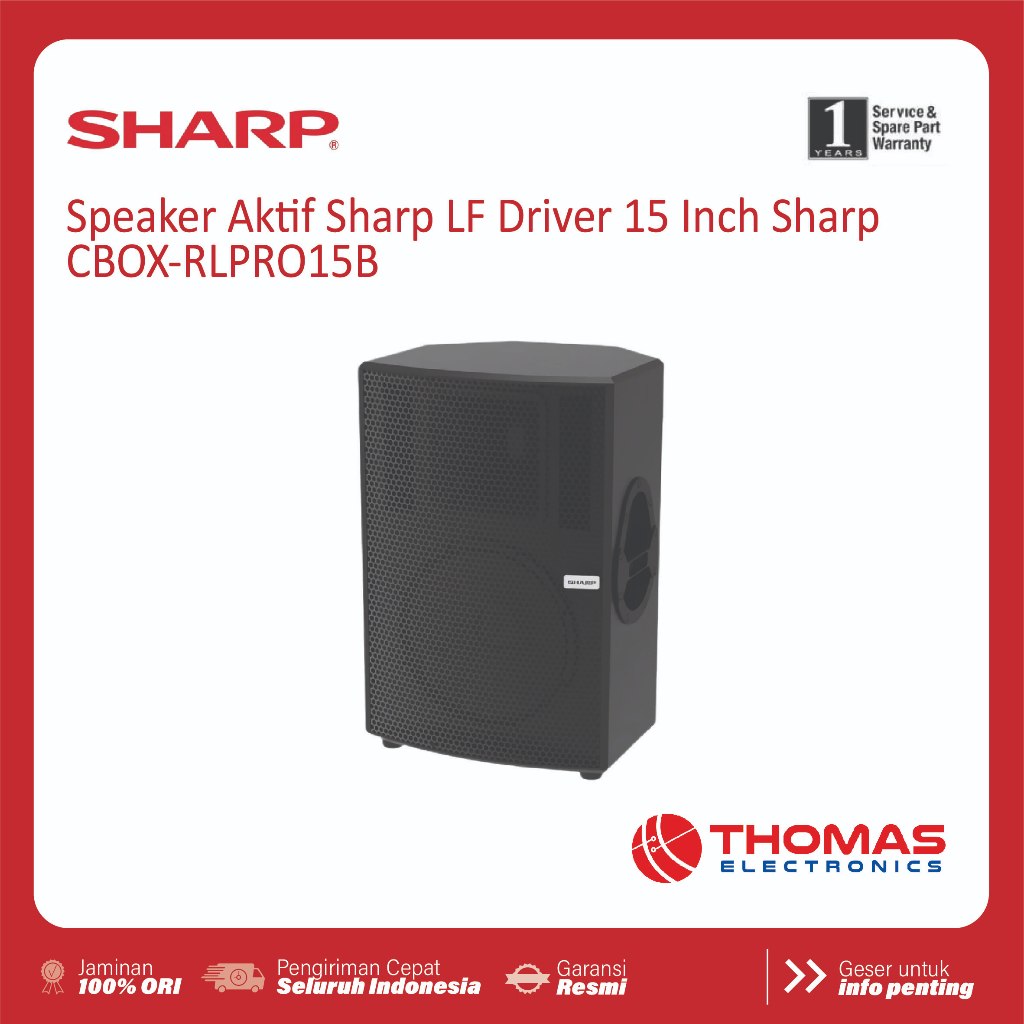Speaker Aktif Bluetooth Sharp CBOXRLPRO15B RLPRO15B RL PRO 15B Double Woofer 8 Inch Garansi Resmi