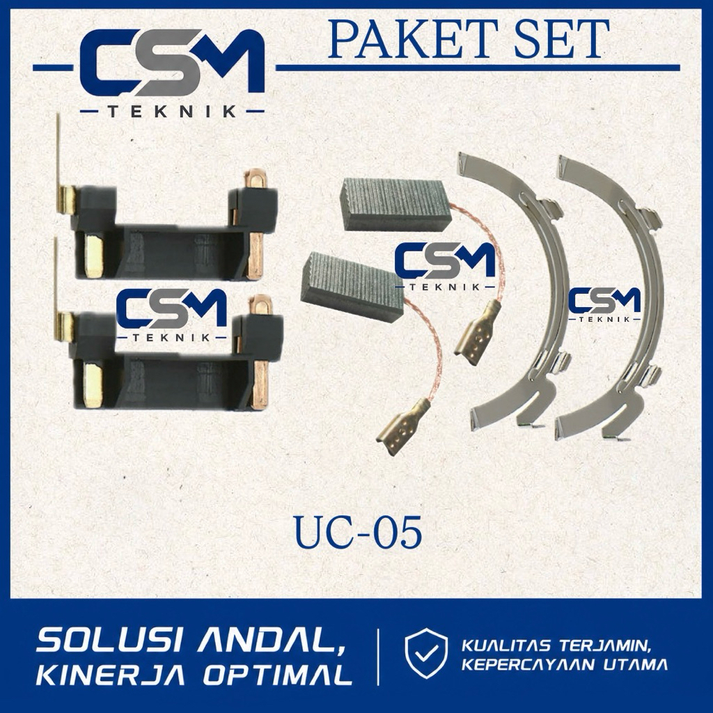 PAKET SET CARBON BRUSH SOKET STATOR PLAT GESER ROTARY HAMMER UCHIHA UC-05