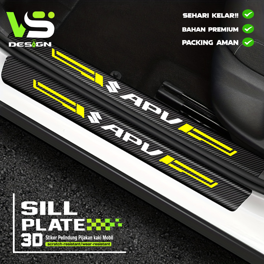 Stiker Sill Plate Pelindung Pintu bumper bagasi/Pijakan Lantai Mobil Guard SUZUKI APV Universal Carb