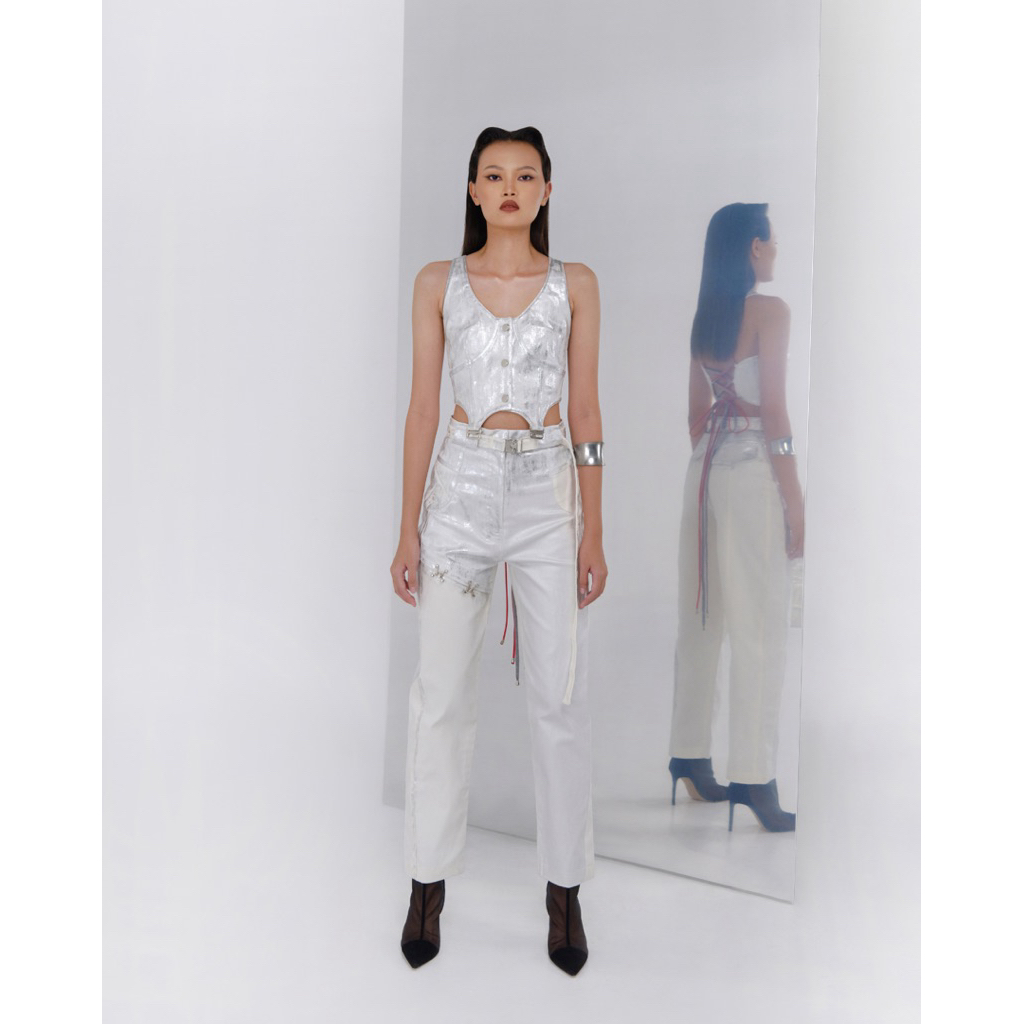 NATALIA KIANTORO - Genesis Pants White-Silver Size M