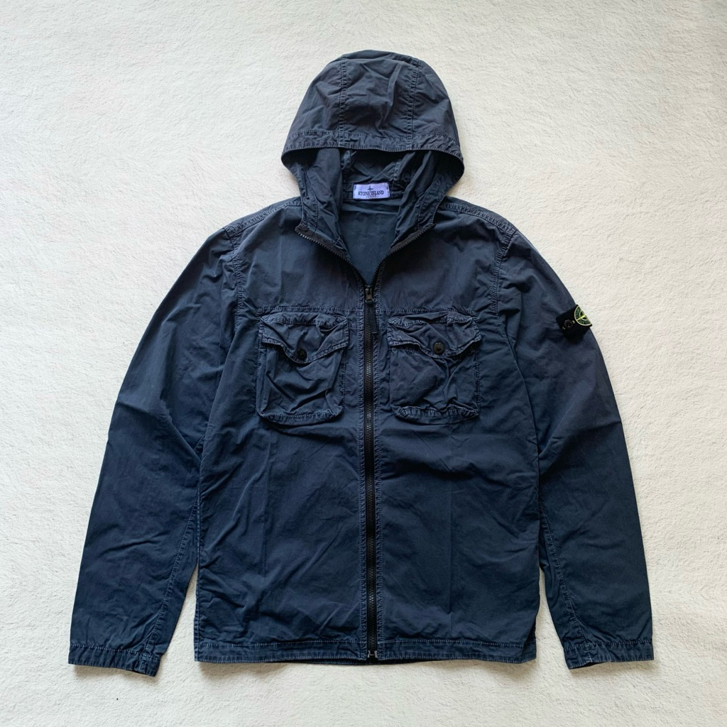Stone Island Junior Garment Dyed Overshirt Hooded