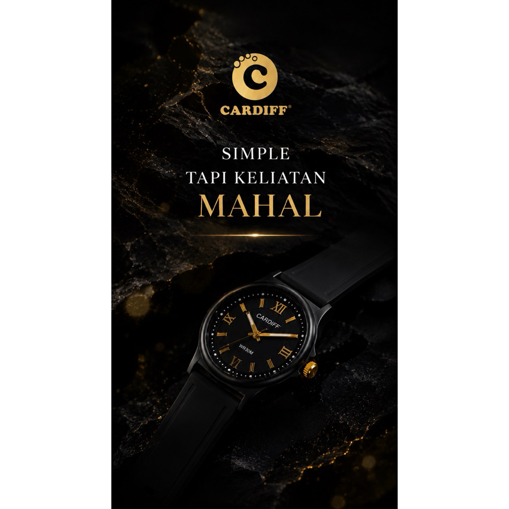 CARDIFF ANALOG A 9297 HITAM-GOLD