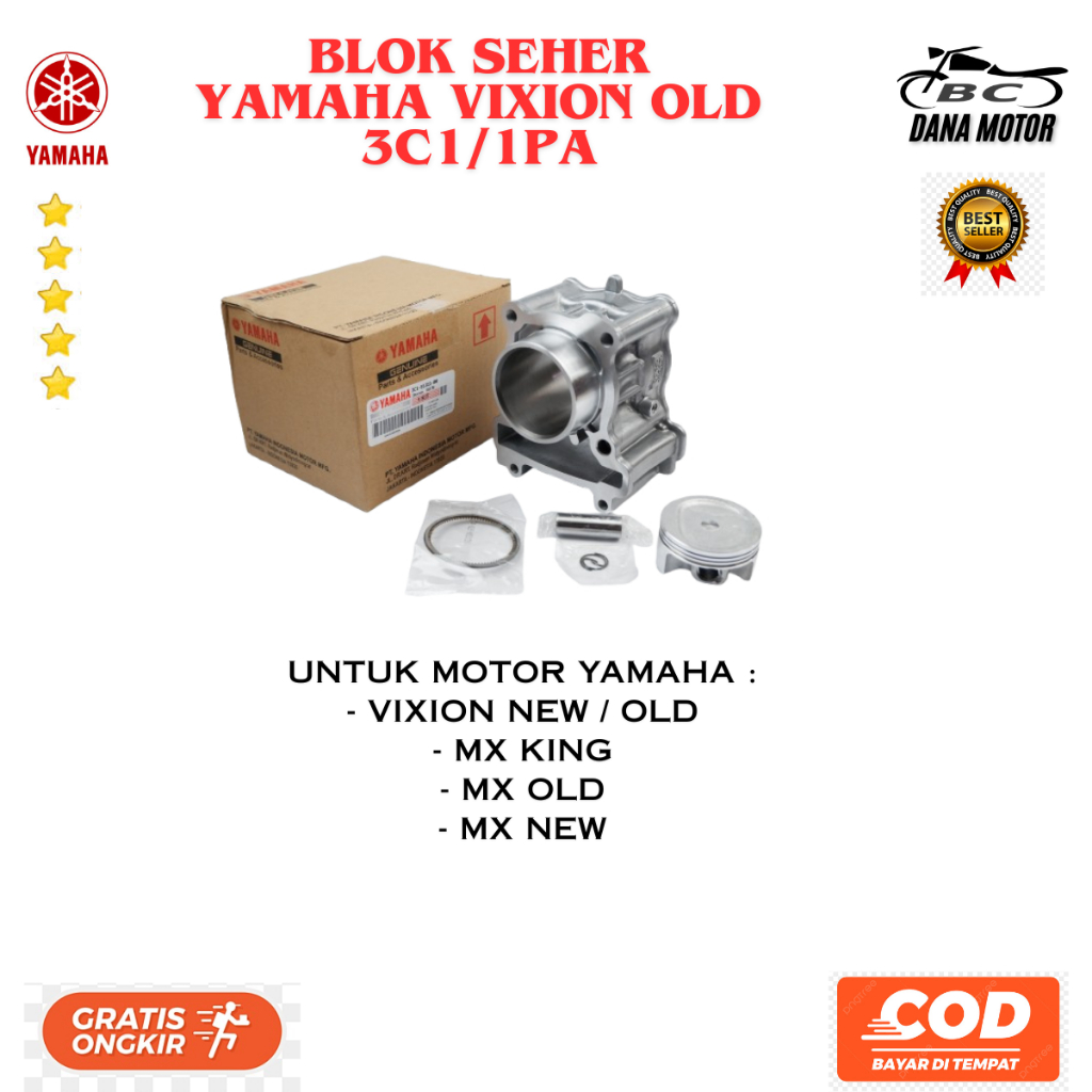 Blok Seher Vixio Ori / Blok Piston Yamaha Jupiter Mx Original Premium - 3C1-E1311-00 / 1PA